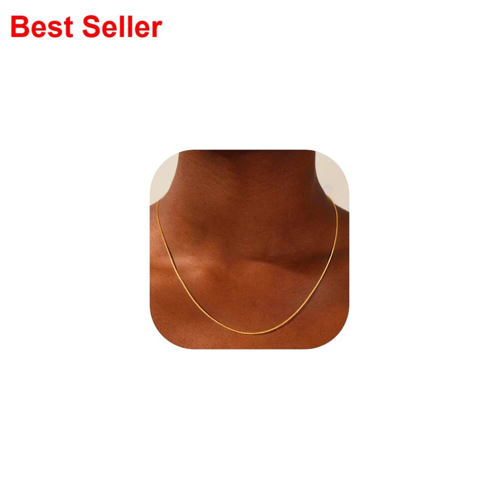 Sterling Silver Box Chain Necklace 0.8mm Thick Sturdy 16-22 Inch